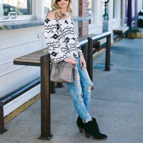 Bohemian Frye Ilana Fringe Short Cute Ankle Bootie - Picture 16 of 16